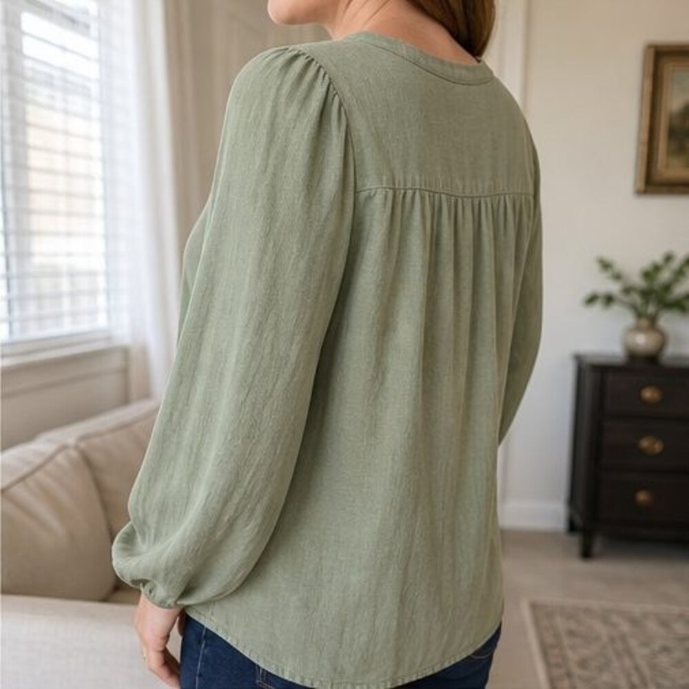 Sage Ruffle Blouse - Picture 3 of 6